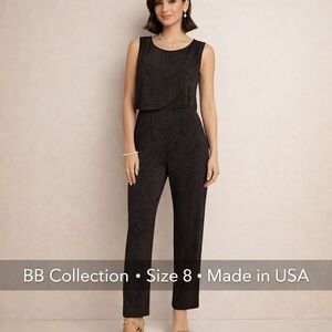 Sophisticated Black Jumpsuit with Layered Bodice